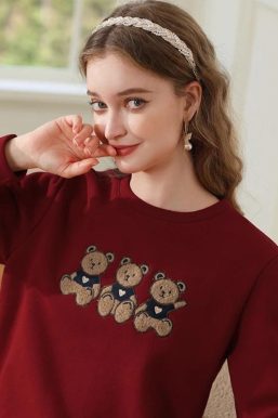 Teddy Bears Embroidered Sweatshirt