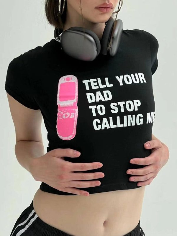 Tell Your Dad Crop Tee