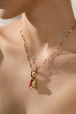 Three Charms Necklace & Bracelet Set