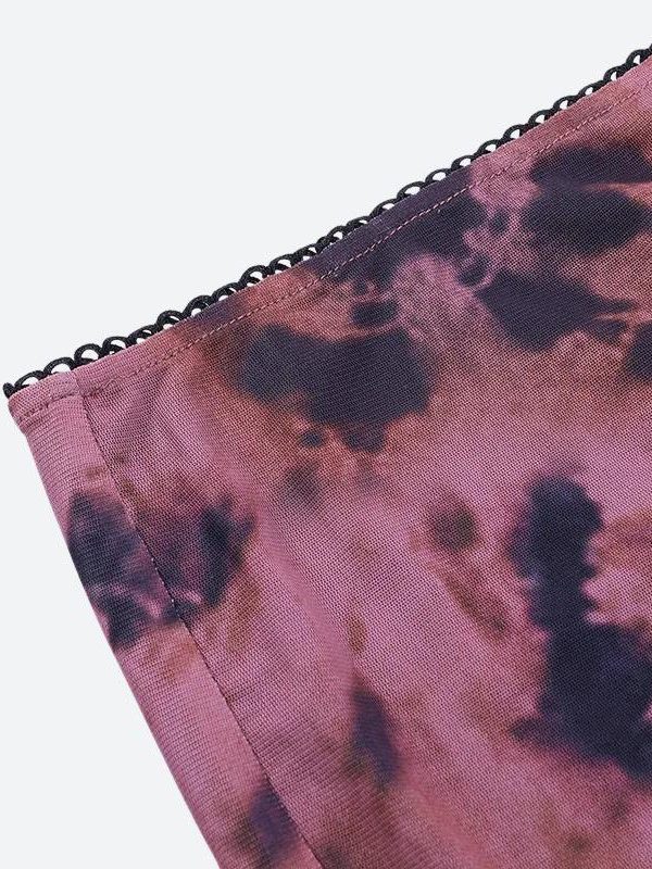 Tie Dye Mesh Mini Skirt