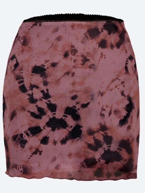 Tie Dye Mesh Mini Skirt