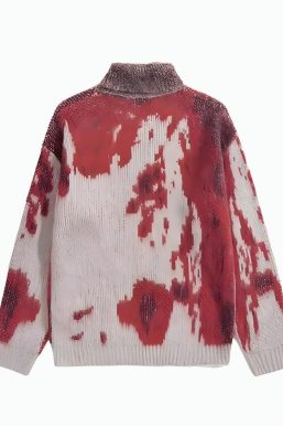 Tie Dye Turtle Neck Knitted Sweater