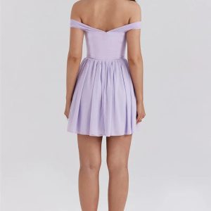 Tie Front Off Shoulder Mini Dress