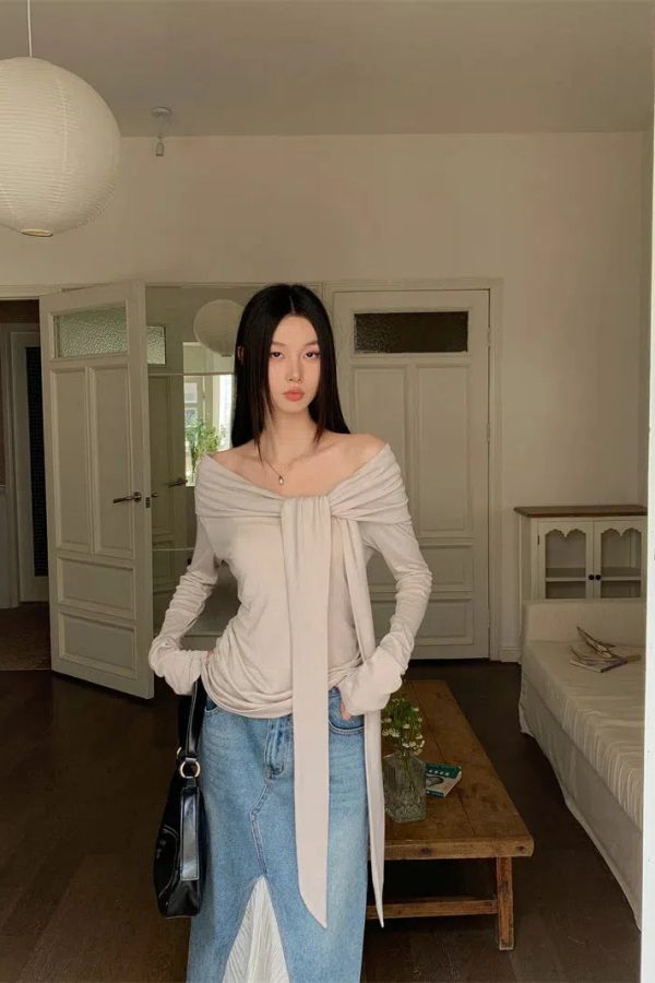 Tie Front One Shoulder Top