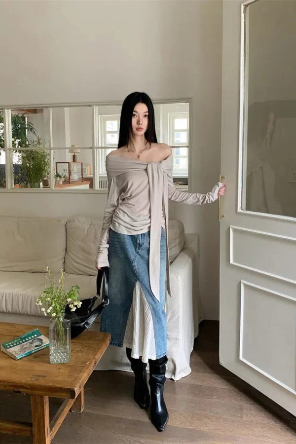 Tie Front One Shoulder Top