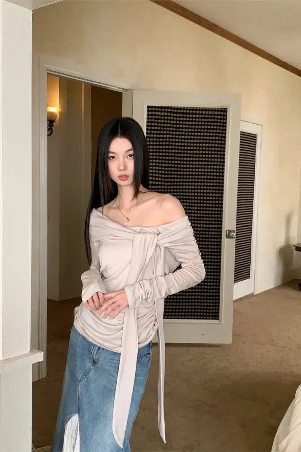 Tie Front One Shoulder Top