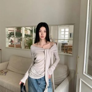 Tie Front One Shoulder Top