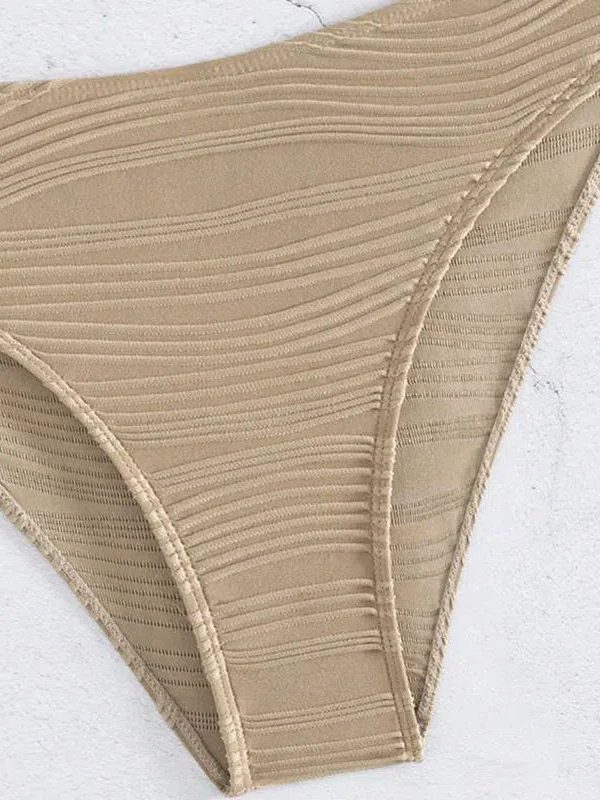 Twisted Bust Ruffled Straps Bikini Set