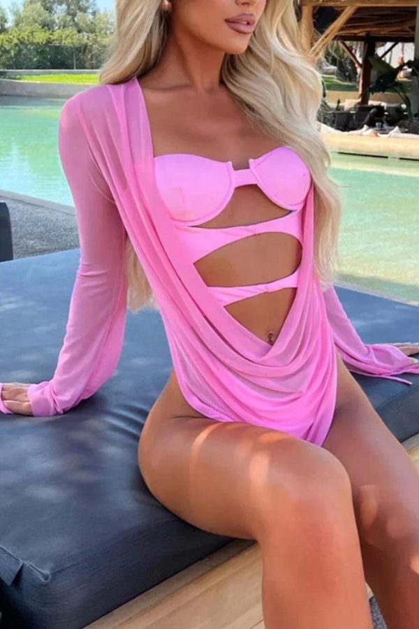 Underwired Cut Out Swimsuit With Cover-Up Dress