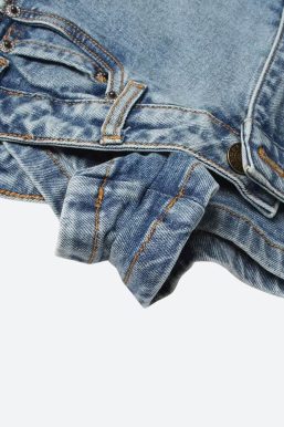 Upside Down Denim Mini Shorts