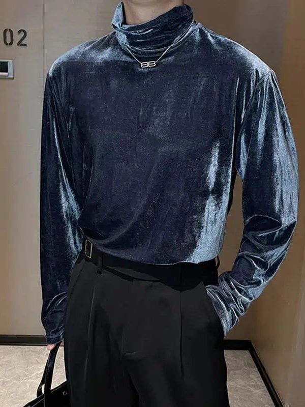 Velvet Turtle Neck Top