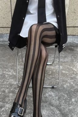 Vertical Stripe Sheer Tights