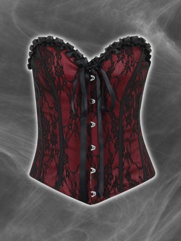 Victorian Goth Ribbon Detailed Corset Top