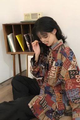 Vintage Abstract Designed Shirt