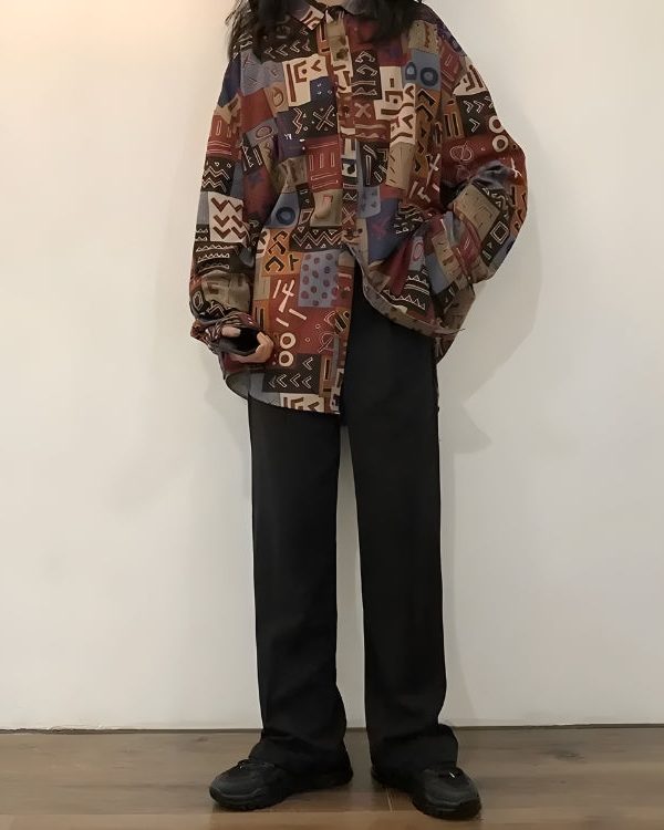 Vintage Abstract Designed Shirt