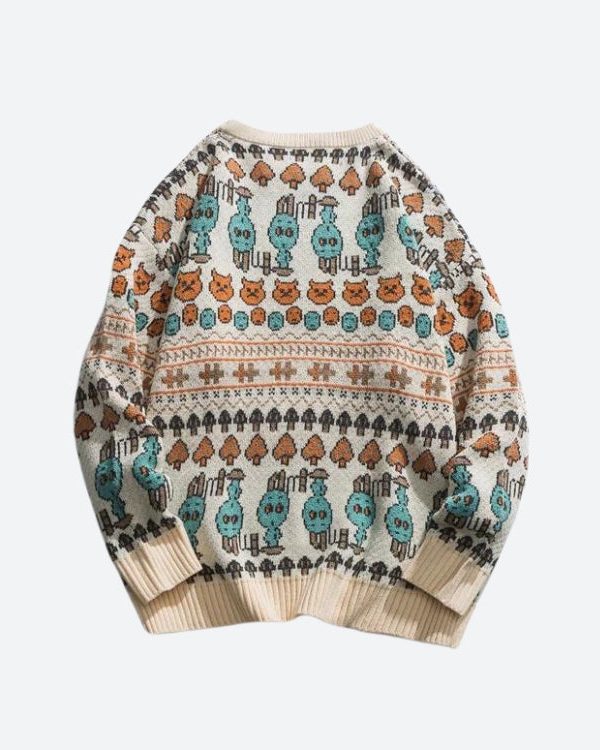 Vintage Animal Figures Knitted Sweater
