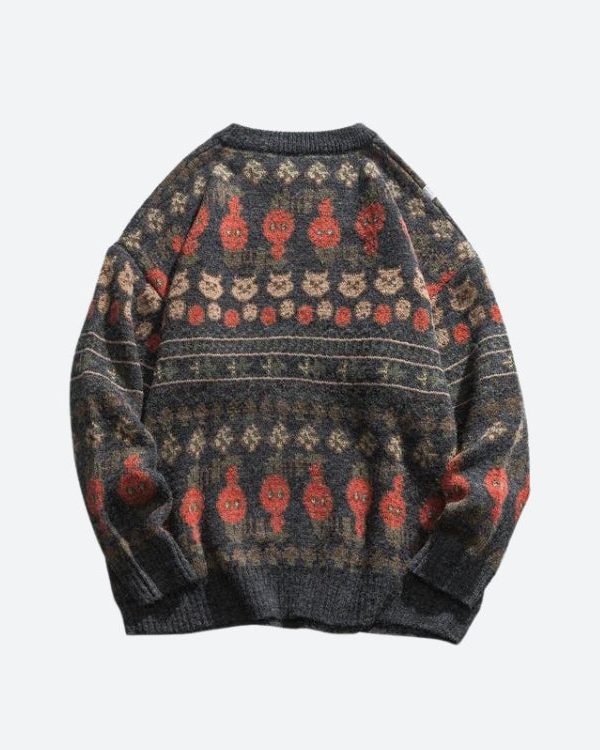 Vintage Animal Figures Knitted Sweater
