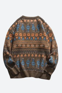Vintage Animal Figures Knitted Sweater