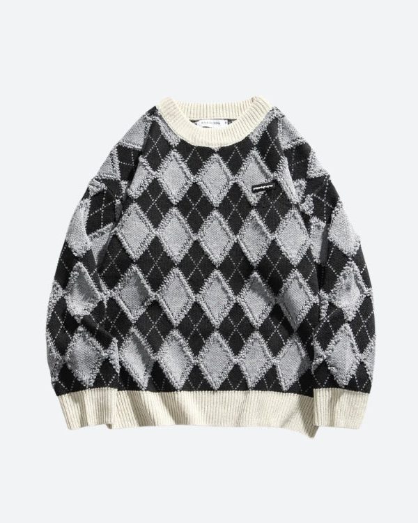 Vintage Argyle Knitted Sweater