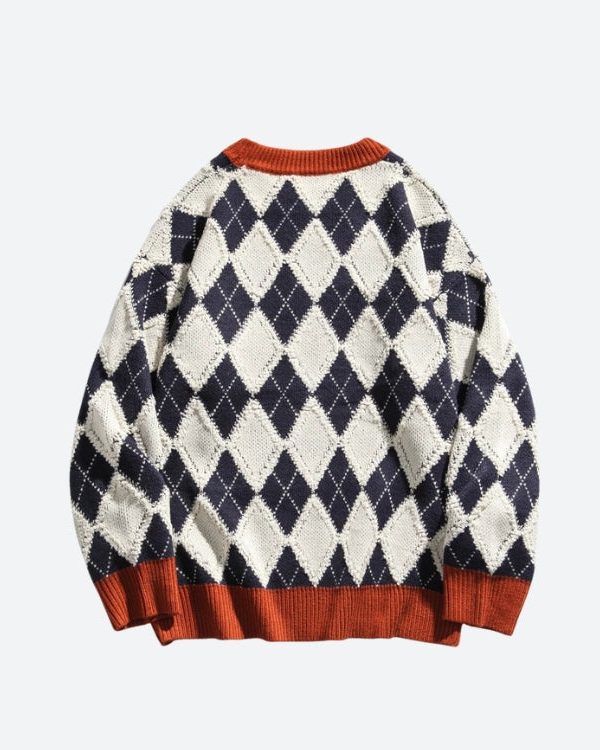 Vintage Argyle Knitted Sweater