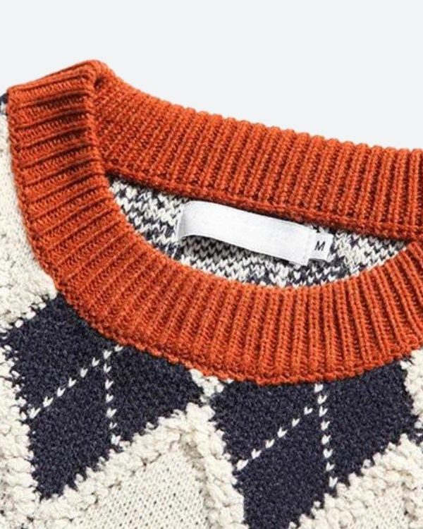 Vintage Argyle Knitted Sweater