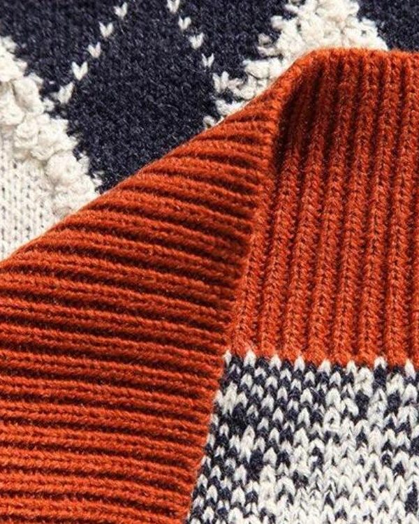 Vintage Argyle Knitted Sweater