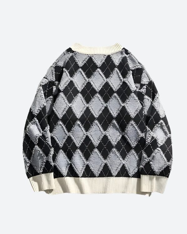 Vintage Argyle Knitted Sweater