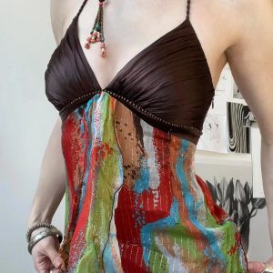 Vintage Boho Halter Neck Top