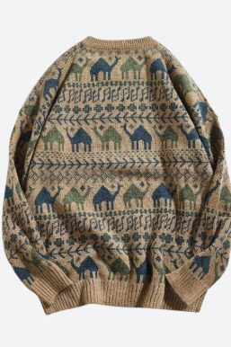 Vintage Camel Knitted Sweater