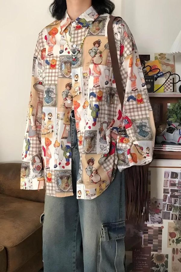 Vintage Cartoon Oversized Shirt