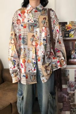 Vintage Cartoon Oversized Shirt