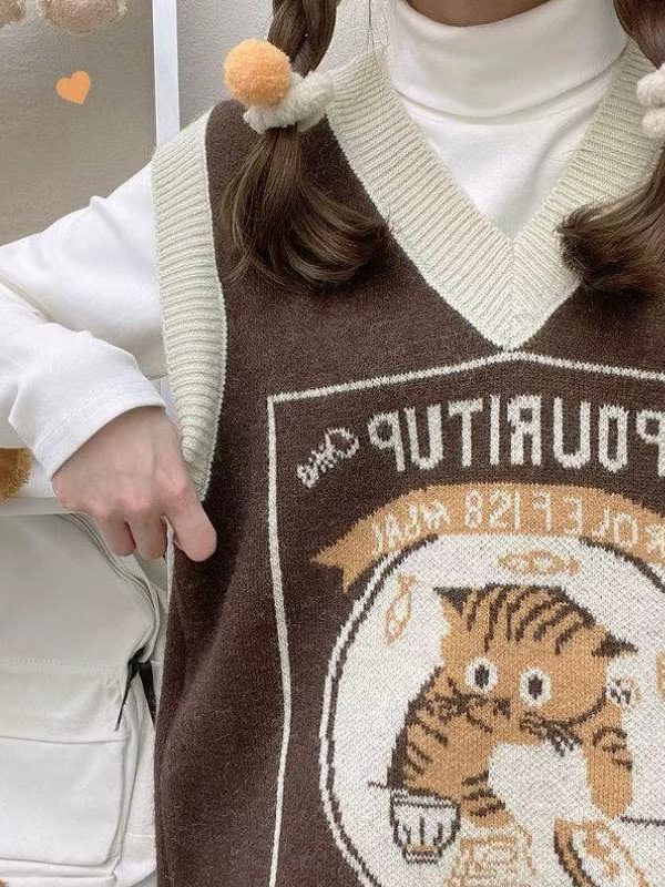 Vintage Cat Sweater Vest