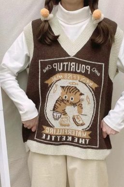 Vintage Cat Sweater Vest