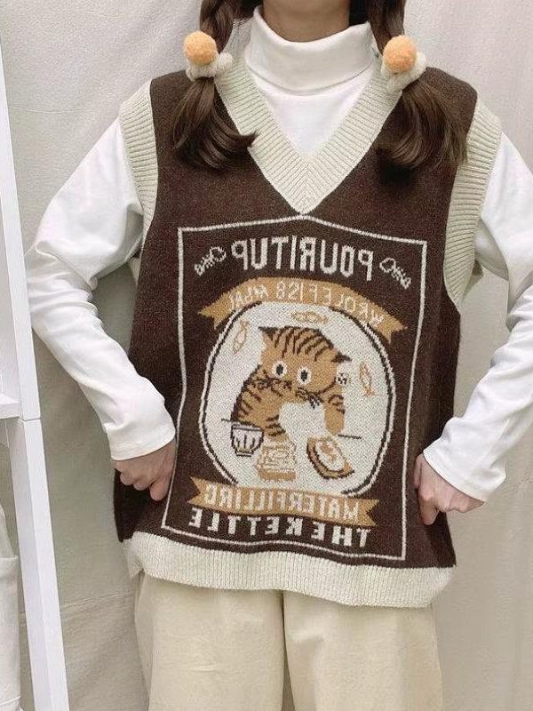 Vintage Cat Sweater Vest