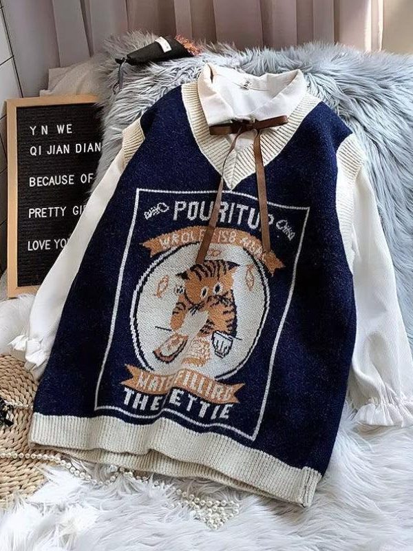 Vintage Cat Sweater Vest