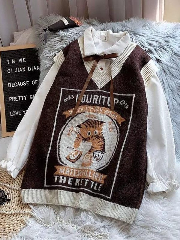 Vintage Cat Sweater Vest