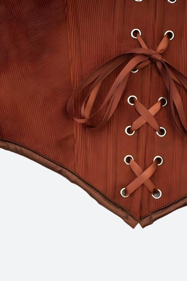 Vintage Corduroy Lace Up Corset Top