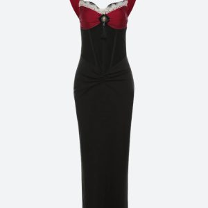 Vintage Corset Bodycon Maxi Dress