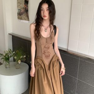 Vintage Corset Maxi Dress