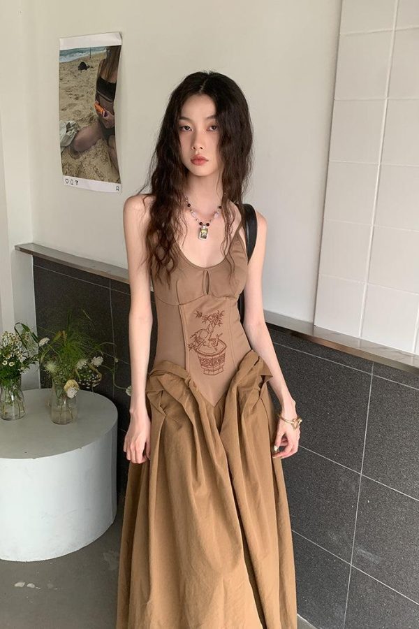 Vintage Corset Maxi Dress