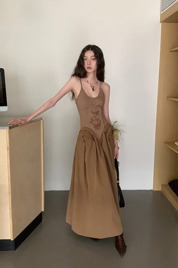 Vintage Corset Maxi Dress