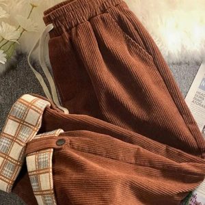 Vintage Drawstring Corduroy Pants