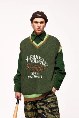 Vintage Enjoy Yourself Knitted Sweater Vest