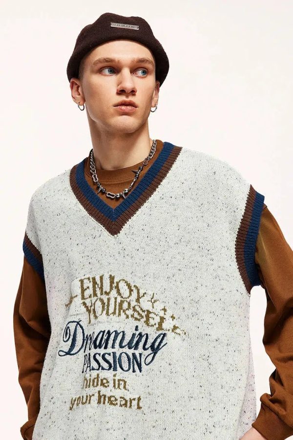 Vintage Enjoy Yourself Knitted Sweater Vest