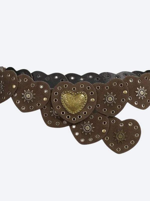 Vintage Ethnic Heart Suede Waist Belt
