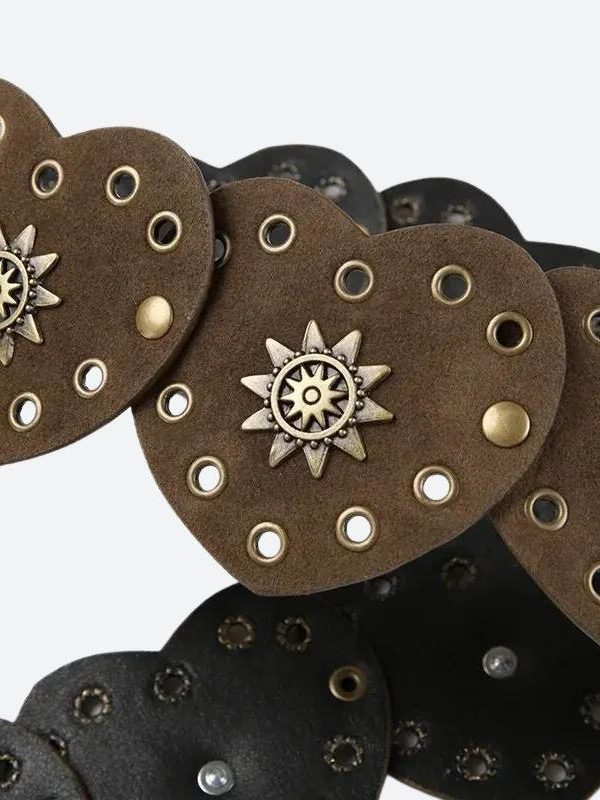 Vintage Ethnic Heart Suede Waist Belt
