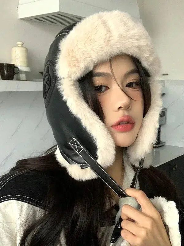 Vintage Faux Fur Aviator Hat