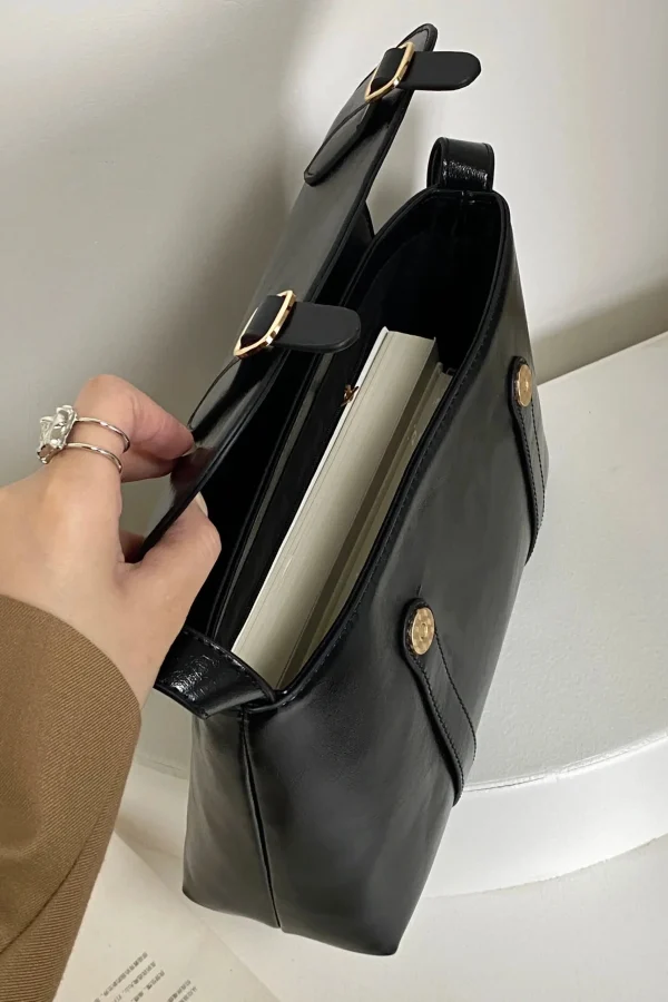 Vintage Faux Leather Messenger Bag