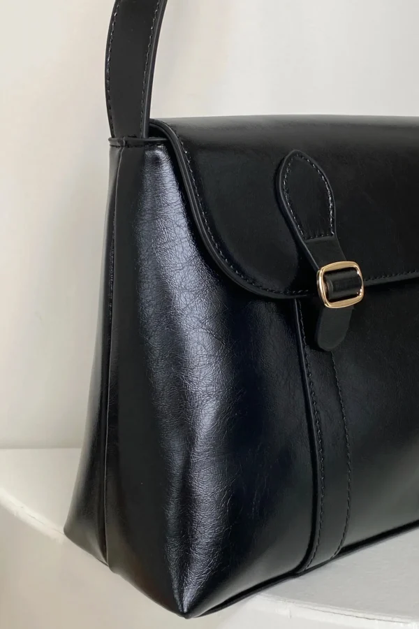 Vintage Faux Leather Messenger Bag
