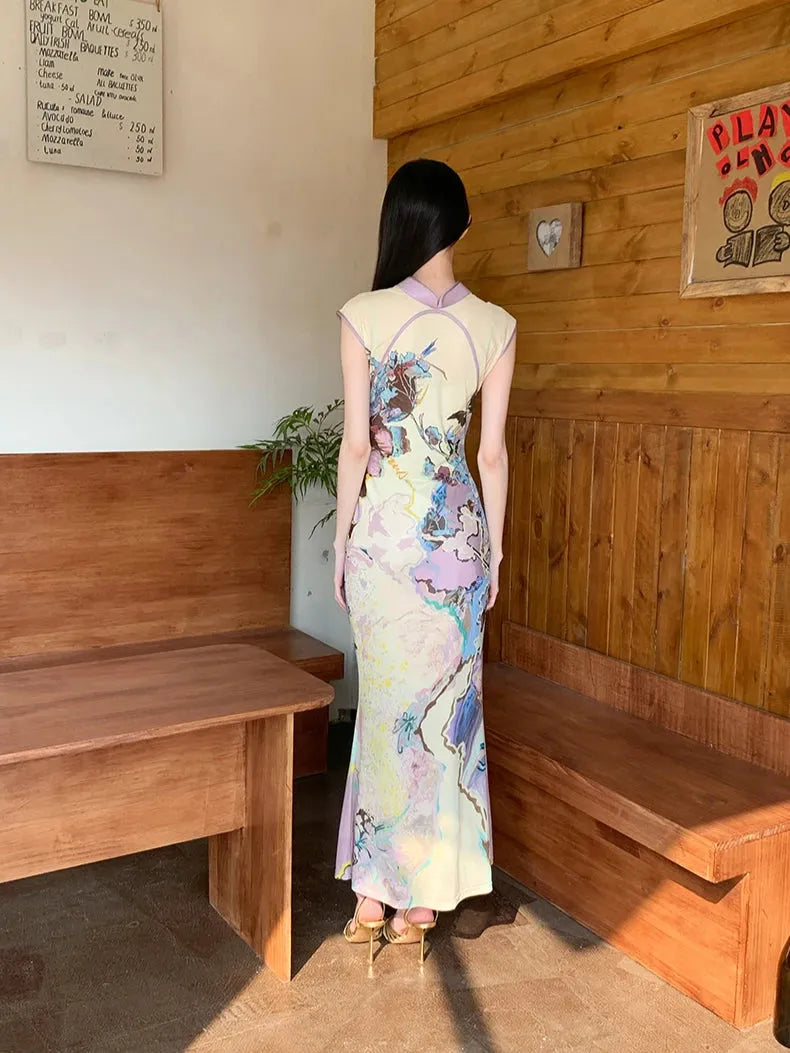 Vintage Floral Cut Out Maxi Dress Vintage Floral Cut Out Maxi Dress